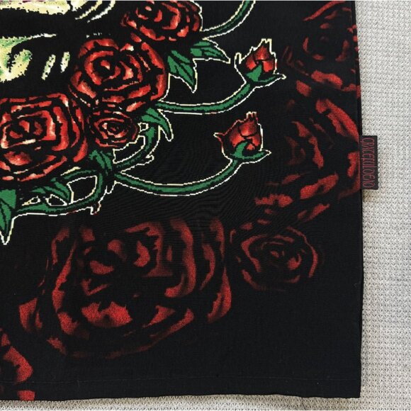 Vintage Grateful Dead By Dragonfly Skull Bertha Rose Button Shirt Black Mens Sz - Picture 4 of 13